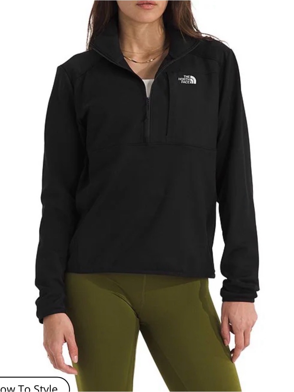 The North Face TNF Performance Fleece Quarter Zip Jacket Small Black Outdoor